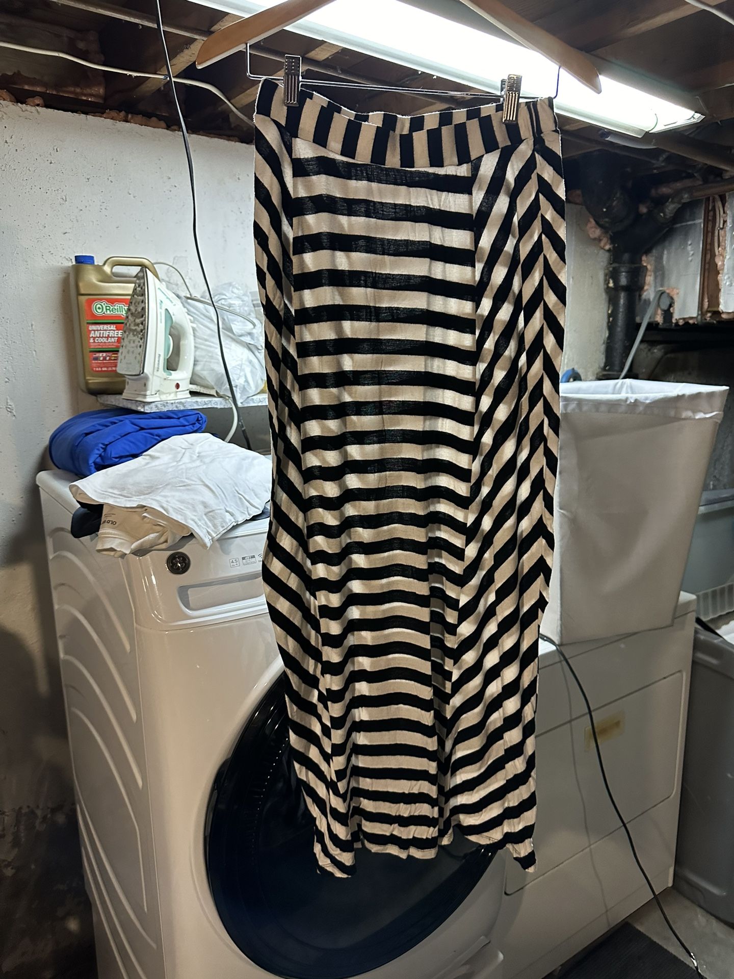 Long Black & White Skirt. Medium