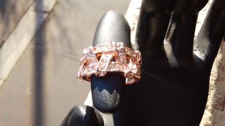 18K rose gold plated CZ ring size 8
