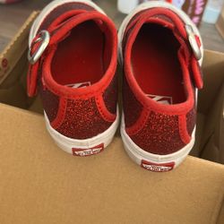 VANS GLITTER MARYJANES RED  7.5 T 