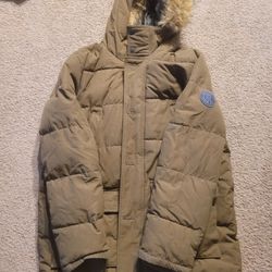 Brown Long Tommy Hilfiger Winter Jacket. Size L