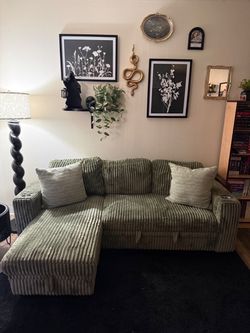 Olive green couch