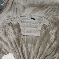 Express Beige Knit Blouse