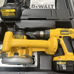 DeWalt drill and saw with charger and case