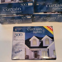 Christmas Lights 300 Piece Clear Curtain Lights Indoor Outdoor New Light Set All-purpose Light Clips Holiday Decoration 