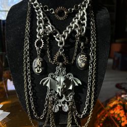 Handmade Steampunk/Semi-Gothic Style Layered Necklace 