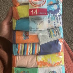 14 Pack Of Girl Bikinis Underwear New 