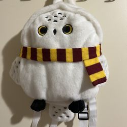 miniso owl hedwig harry potter soft fuzzy plush backpack