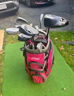 Wilson, Maxfli, and Adams Golf Club mens flex set with Datrek Bag