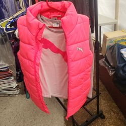 Kids Puffy Vest And Long Sleeve Shirt