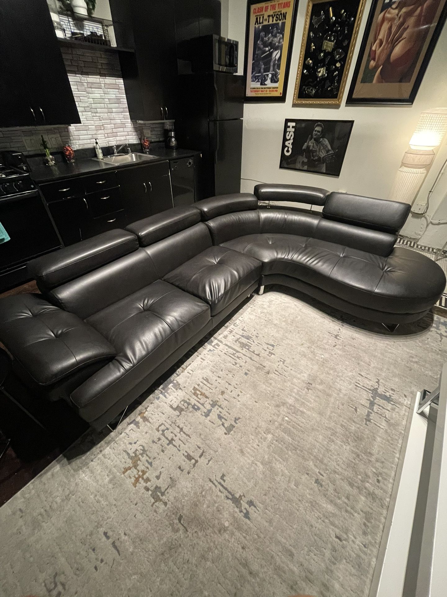 Cozy Leather Couch (L Shaped)