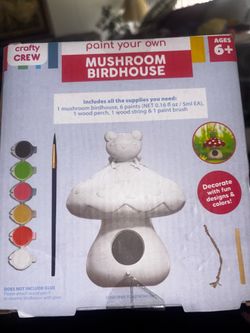 Paint your own mushroom bird house