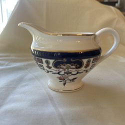 Vintage Japanese Creamer - Double Phoenix Nikko Ironstone Japan Imari Floral Cobalt