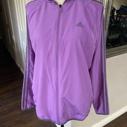 Adidas Women's Full Zip Track Lightweight Windbreaker Size XL