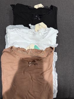3x ribbed lace blouses