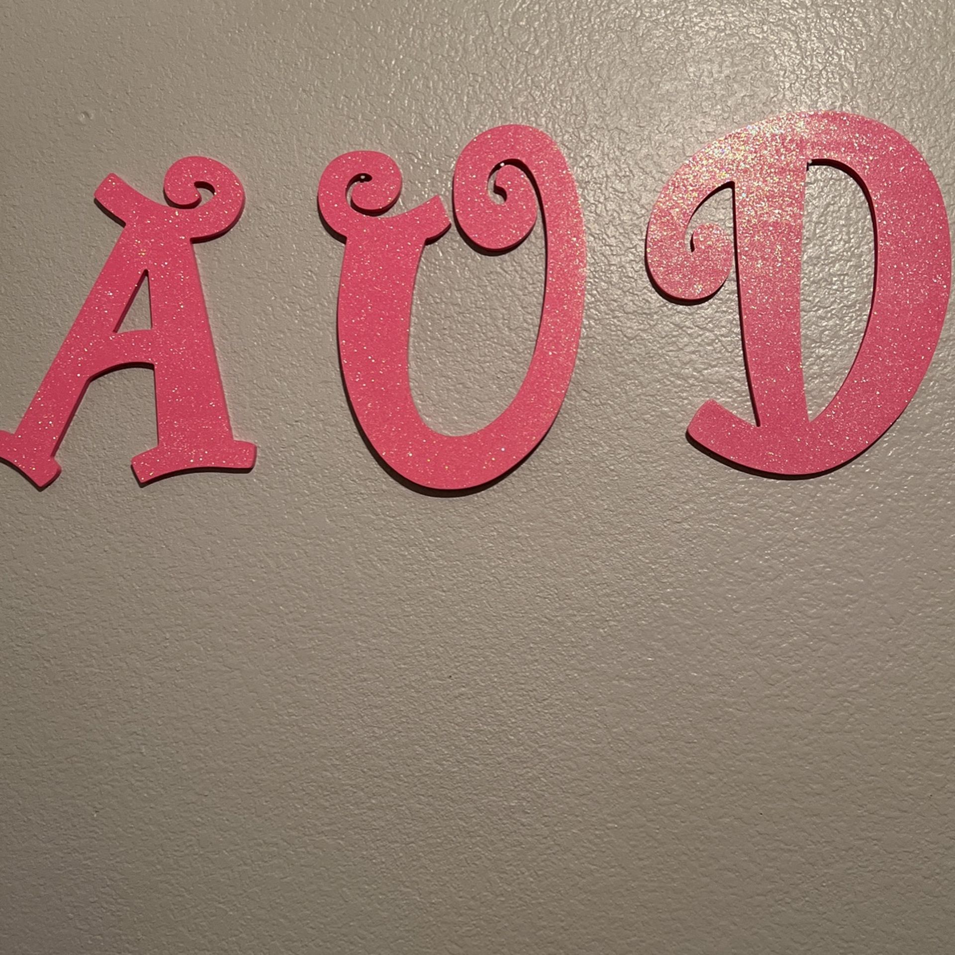 hobby lobby letters glitter pink