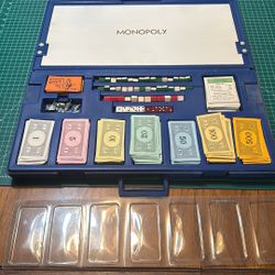 Antique Monopoly Board Game With Blue Case
