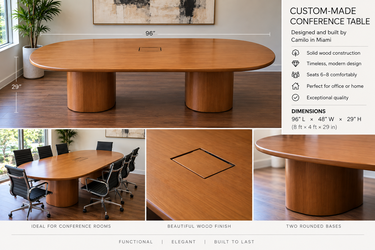 Custom Solid Wood 8-Ft Executive Conference Table – Camilo Miami