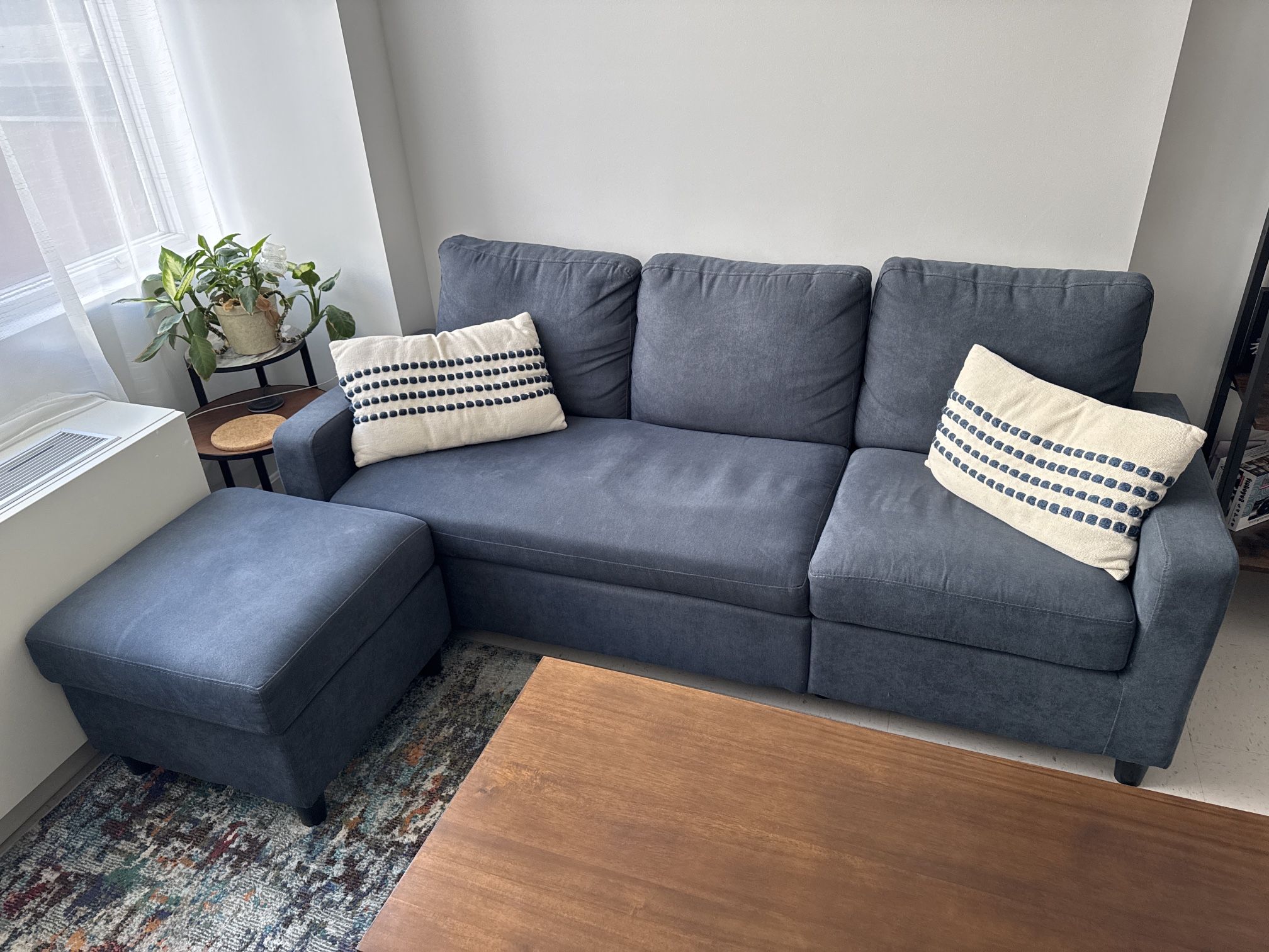 Chaise Couch With Ottoman