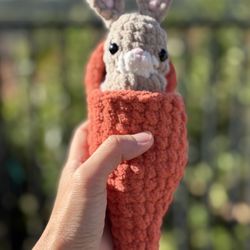 Surprise Bunny 🐰 inside Carrot 🥕 Handmade 🧶 Crochet 🧶 Plushie
