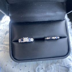 14k White Gold Wedding Set