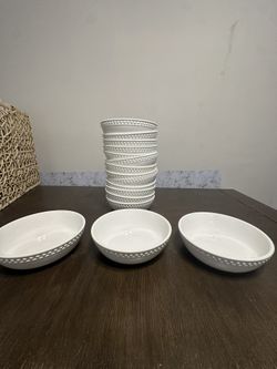 16 White Large Bowls