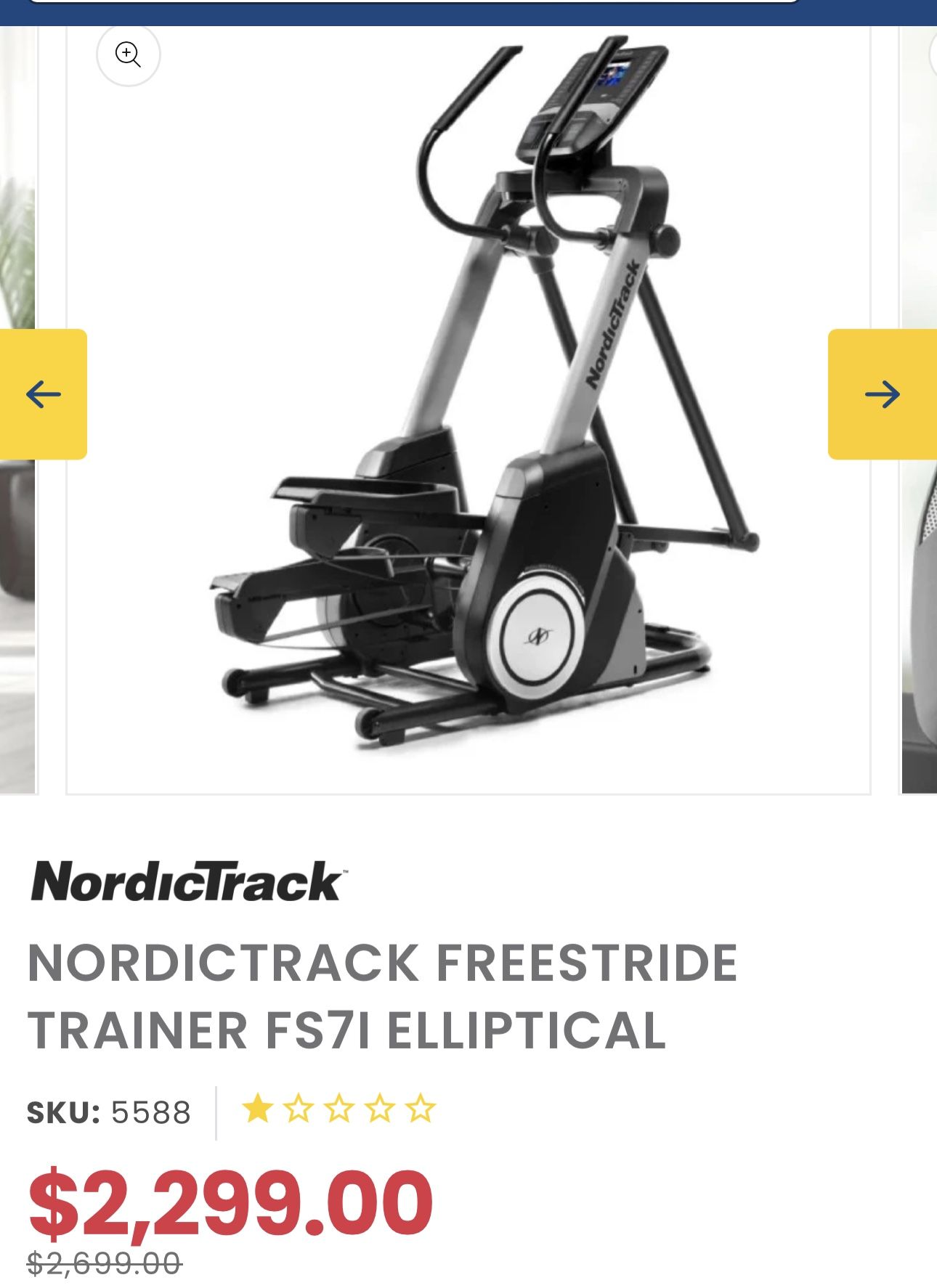 Nordic track fleet stride Trainer Elliptical