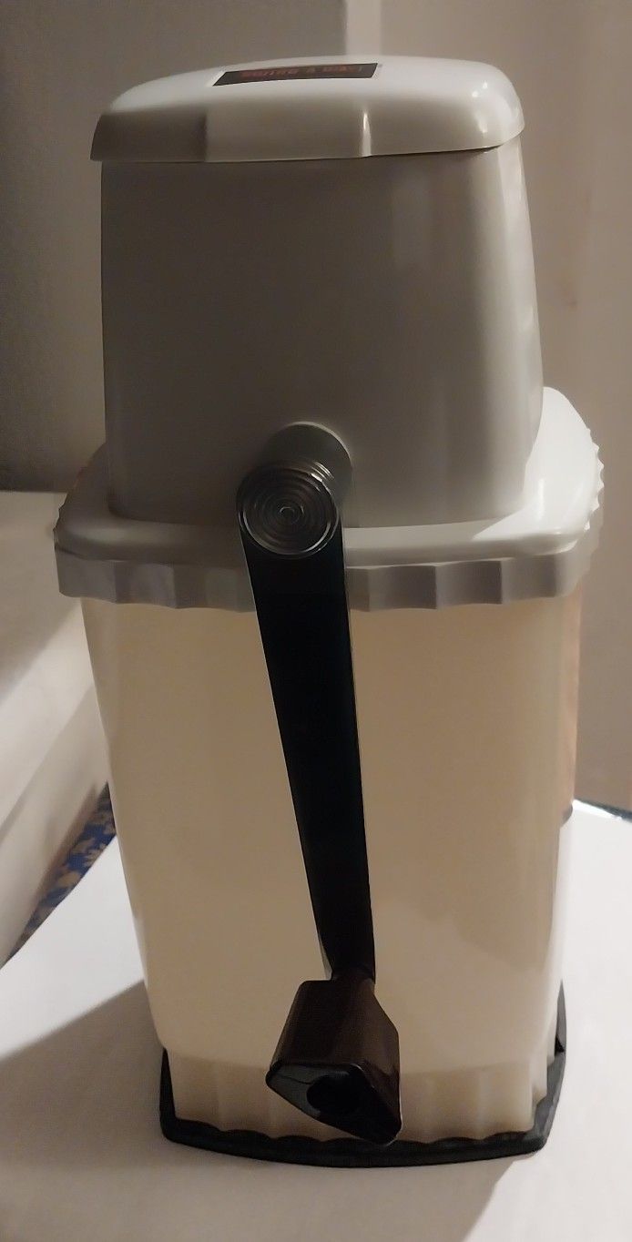 Vintage Swing Away Ice Crusher White Chrome Hand Crank Model Mid Century Clean