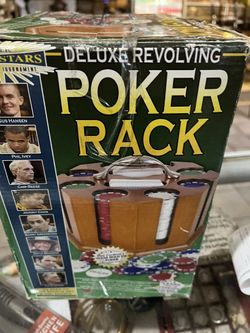 Deluxe Revolving Wood Poker Rack 200 Professional Weight And Quality Chips NEW 