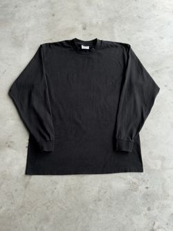 Vintage 90s Black Blank Long Sleeve Tee - L