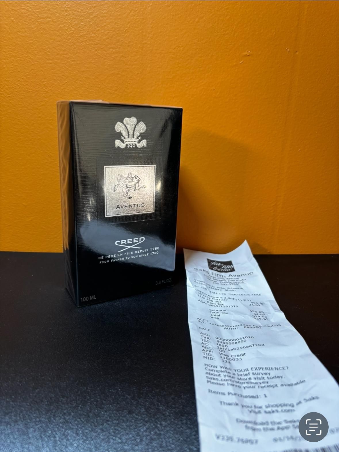Creed Aventus + Receipt
