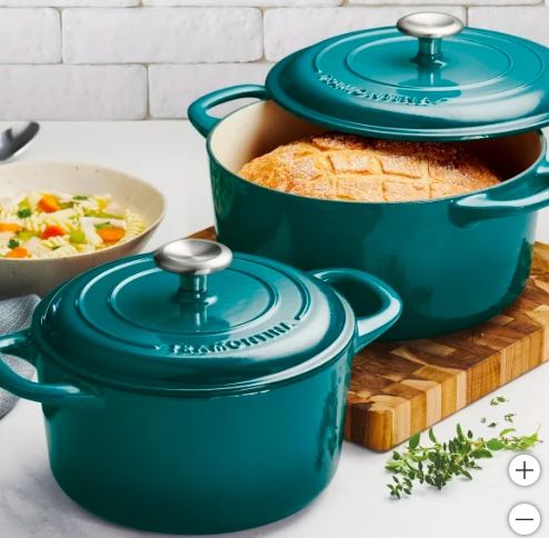 Enameled Cast Iron Dutch Oven 2 Pack 