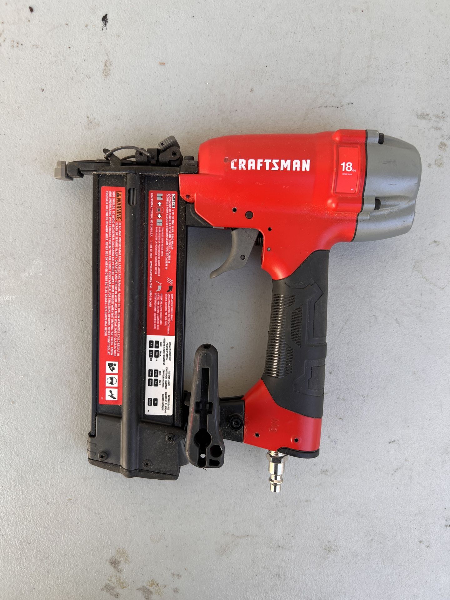 Craftsman 18 Gauge Nail Gun