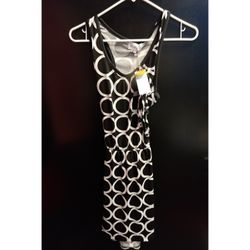 Summer Dress Women's SZ Small Black/White Spring Break Vacation Poolside Dress