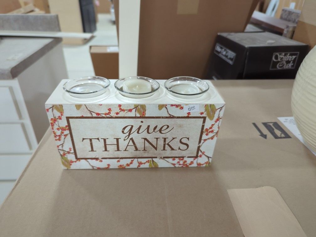 Give Thanks Candle Holder