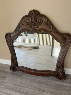 Carved Wood Mirror 