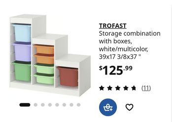 Storage with bins and lids