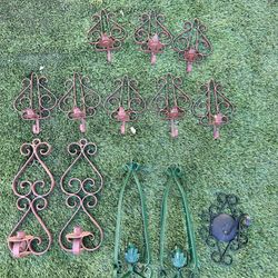 Vintage metal candle sticks lot