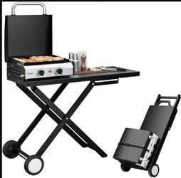 ROVSUN 2-Burner Portable Flat Top Griddle with Stand