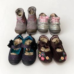 4 Pairs size 4 toddler girl shoes Boot Bundle Variety