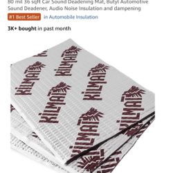 KILMAT 80 Mil 30 Sqft Car Sound Deadening Mat, Butyl Automotive Sound Deadener