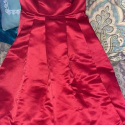 Allan Schwartz Sleeveless Maroon Or 🍷 Polyester Dress 