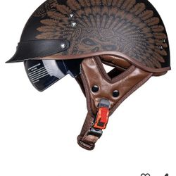 6 Asst Motorcycle Half Helmets  1 M / 3 L /  2 XL