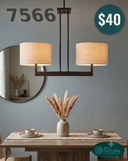 Livex Lighting Hayworth 2-Light Bronze Linear Chandelier, Drum Shades