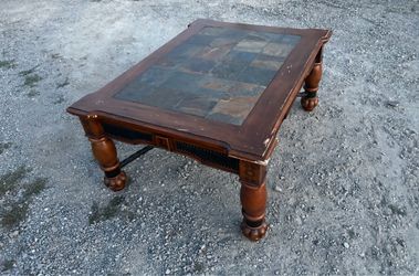 *Delivery Available* Magnussen Roanoke 2-Piece Cherry & Genuine Slate Table Set