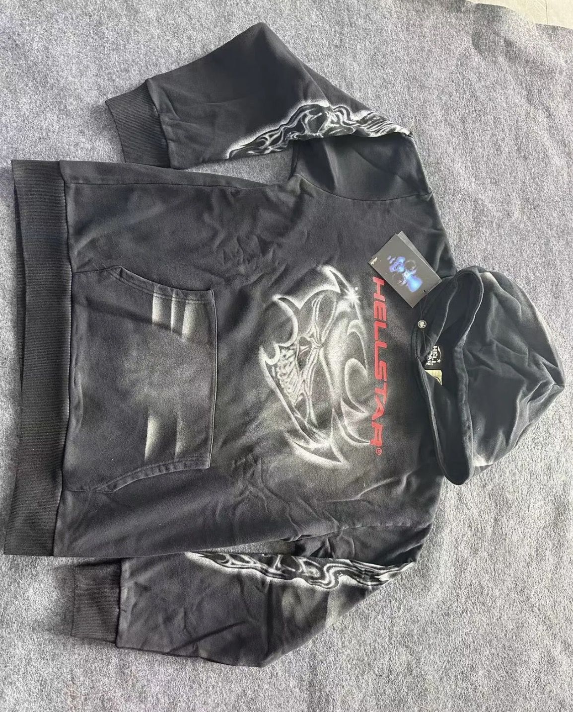 Hellstar Hoodie Black Graphic Logo Pullover Streetwear Men’s Sweatshirt New