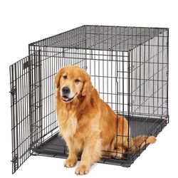 Large Dog Crate 40L x 26W x 29H” Foldable 2 Door Openings Removable Tray 