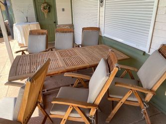 7-Piece Solid Teak Patio Dining Set – Costco – Excellent Quality