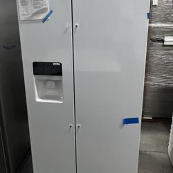New Whirlpool side-by-side white refrigerator