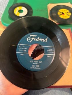 7-inch, 45 RPM vinyl record of "Have Mercy Baby" by Billy Ward and His Dominoes on the Federal label (catalog number 45-12308 / 45-F-1057).
