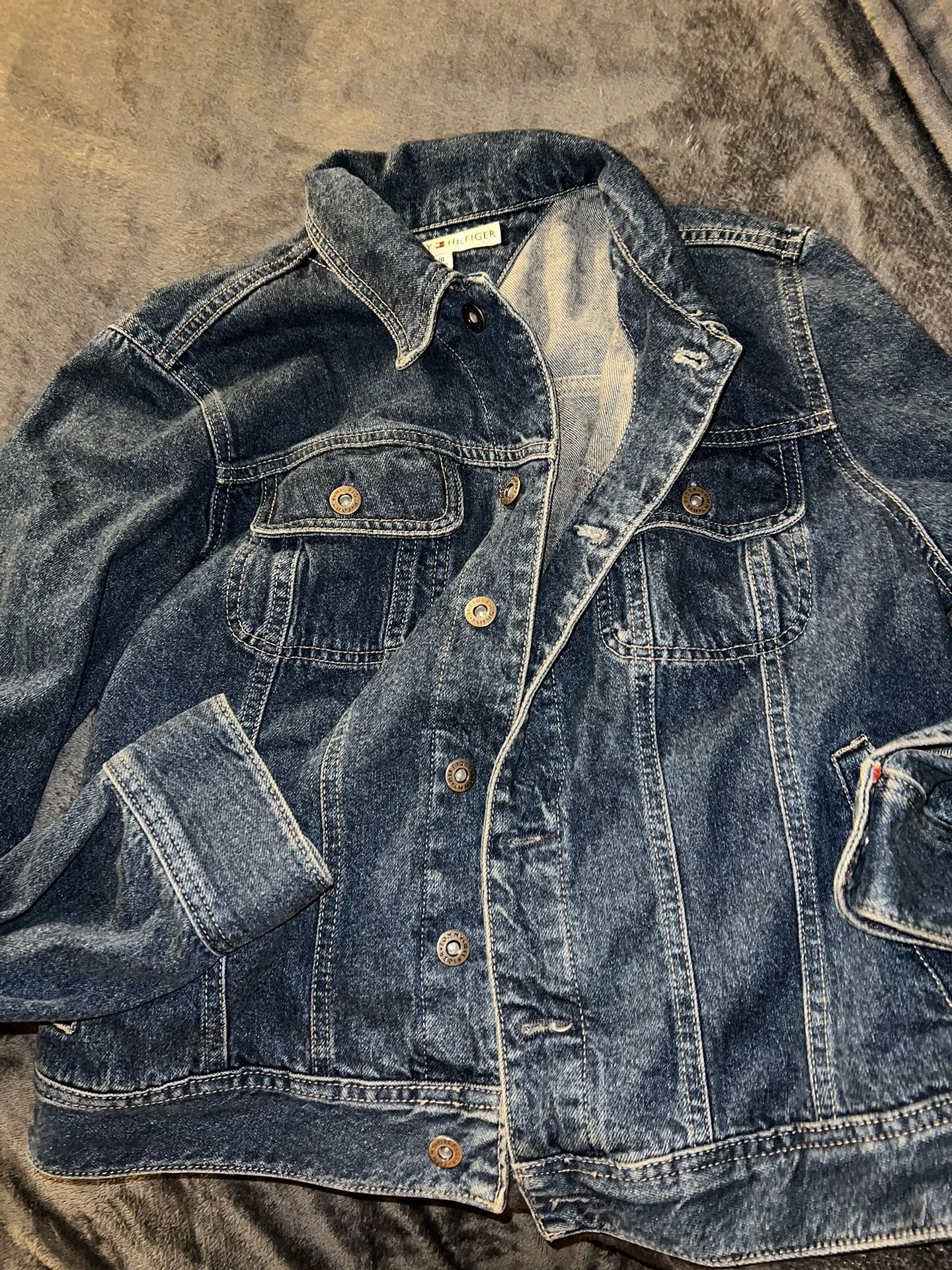 womens large Tommy Hilfiger jean denim jacket 